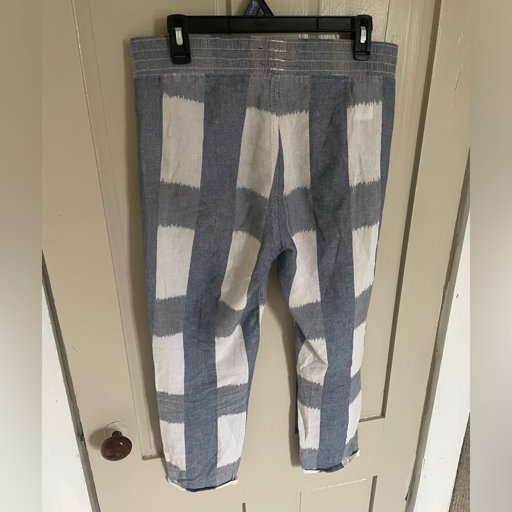 Current/Elliott Blue and White Ankle Cropped Pants - Picture 9 of 9